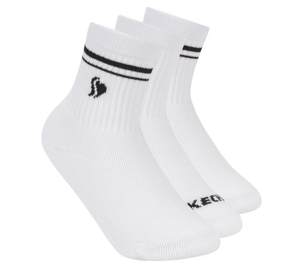 Skechers 3 Pack Girls' Low Crew Ribbed Socks